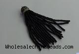 CGP680 3mm round handmade glass beaded tassel pendants wholesale