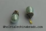 CGP716 15*25mm - 15*30mm teardrop shell pearl pendants wholesale