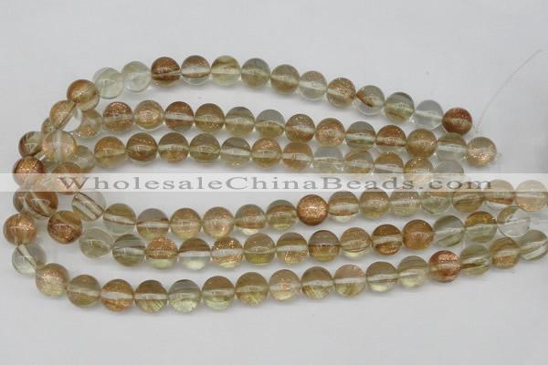 CGQ53 15.5 inches 12mm round gold sand quartz beads wholesale