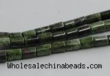 CGR07 16 inches 4*6mm cylinder green rain forest stone beads wholesale