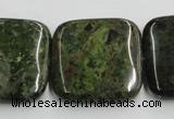 CGR20 16 inches 30*30mm square green rain forest stone beads wholesale