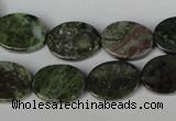 CGR26 15.5 inches 12*16mm oval green rain forest stone beads