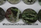 CGR38 15.5 inches 22mm coin green rain forest stone beads