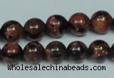 CGS203 15.5 inches 10mm round blue & brown goldstone beads wholesale