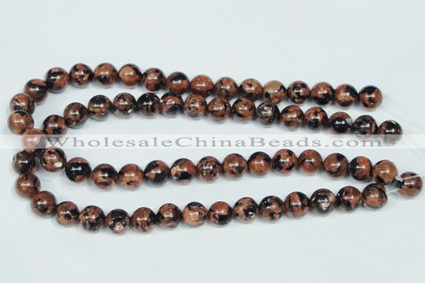 CGS204 15.5 inches 12mm round blue & brown goldstone beads wholesale