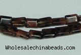 CGS216 15.5 inches 6*8mm rectangle blue & brown goldstone beads