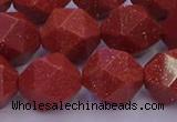 CGS454 15.5 inches 12mm faceted nuggets goldstone beads wholesale