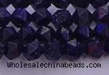 CGS456 15.5 inches 6mm faceted nuggets goldstone beads wholesale