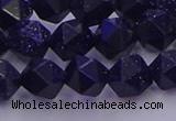 CGS457 15.5 inches 8mm faceted nuggets goldstone beads wholesale