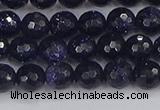 CGS479 15.5 inches 6mm faceted round blue goldstone beads