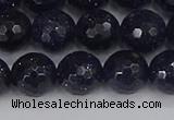 CGS481 15.5 inches 10mm faceted round blue goldstone beads