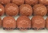 CGS490 15 inches 6mm faceted round goldstone beads