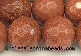 CGS492 15 inches 10mm faceted round goldstone beads