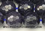 CGS496 15 inches 8mm faceted round blue goldstone beads