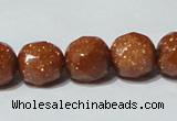 CGS60 15.5 inches 12mm faceted round goldstone beads wholesale