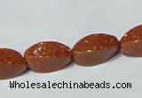 CGS74 15.5 inches 8*16mm twisted rice goldstone beads wholesale