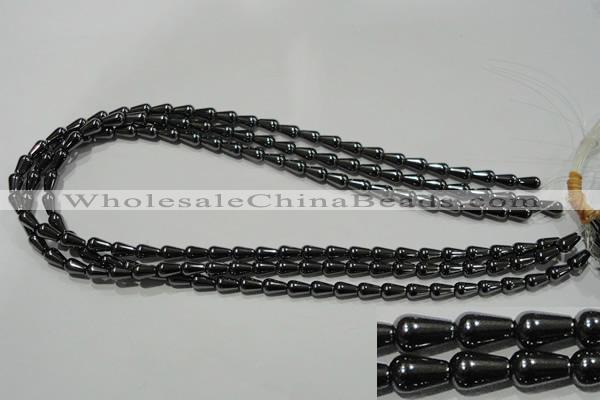 CHE146 15.5 inches 5*8mm teardrop hematite beads wholesale