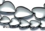 CHE16 16 inches 16mm & 25mm heart shape hematite beads Wholesale