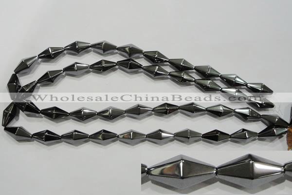 CHE219 15.5 inches 10*20mm faceted bicone hematite beads wholesale