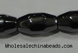 CHE227 15.5 inches 8*16mm faceted rice hematite beads wholesale