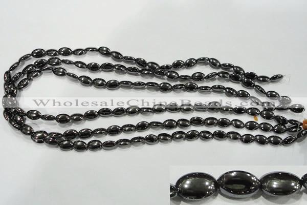 CHE276 15.5 inches 6*10mm oval hematite beads wholesale