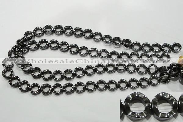 CHE304 15.5 inches 12mm donut hematite beads wholesale