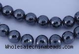 CHE32 16 inches 4mm faceted round hematite beads Wholesale