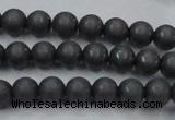 CHE403 15.5 inches 6mm round matte hematite beads wholesale