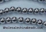 CHE425 15.5 inches 8mm round plated hematite beads wholesale