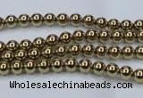 CHE431 15.5 inches 3mm round plated hematite beads wholesale