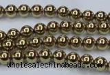 CHE433 15.5 inches 6mm round plated hematite beads wholesale