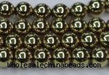 CHE435 15.5 inches 10mm round plated hematite beads wholesale