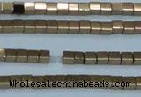 CHE451 15.5 inches 2*2mm cube plated hematite beads wholesale