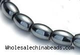 CHE53 15.5  inches 6*12mm rice shape hematite beads Wholesale