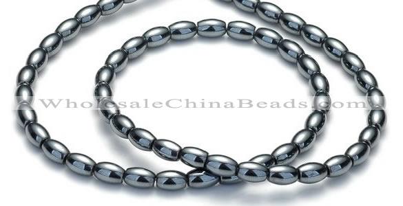 CHE56 15.5  inches 8*16mm rice shape hematite beads Wholesale