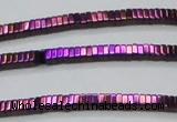 CHE563 15.5 inches 1*2*2mm square plated hematite beads wholesale