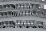 CHE568 15.5 inches 1*3*3mm square plated hematite beads wholesale