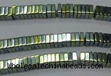 CHE572 15.5 inches 1*3*3mm square plated hematite beads wholesale