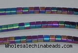 CHE603 15.5 inches 3*3mm cube plated hematite beads wholesale