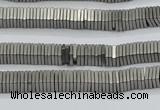 CHE625 15.5 inches 1*3*3mm square matte plated hematite beads