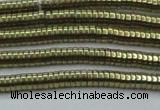 CHE642 15.5 inches 1*2mm tyre plated hematite beads wholesale