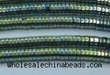 CHE655 15.5 inches 1*3mm tyre plated hematite beads wholesale