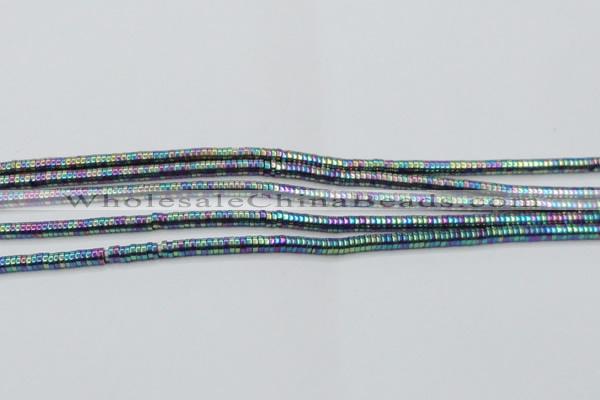 CHE656 15.5 inches 1*3mm tyre plated hematite beads wholesale