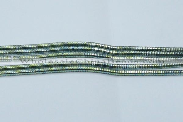 CHE665 15.5 inches 1*4mm tyre plated hematite beads wholesale