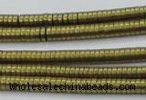 CHE671 15.5 inches 1*2mm tyre matte plated hematite beads