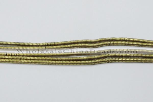 CHE681 15.5 inches 1*4mm tyre matte plated hematite beads