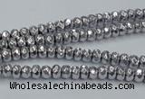 CHE731 15.5 inches 2*3mm faceted rondelle plated hematite beads