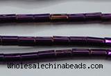 CHE749 15.5 inches 3*5mm tube plated hematite beads wholesale