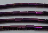 CHE763 15.5 inches 2*4mm tube plated hematite beads wholesale