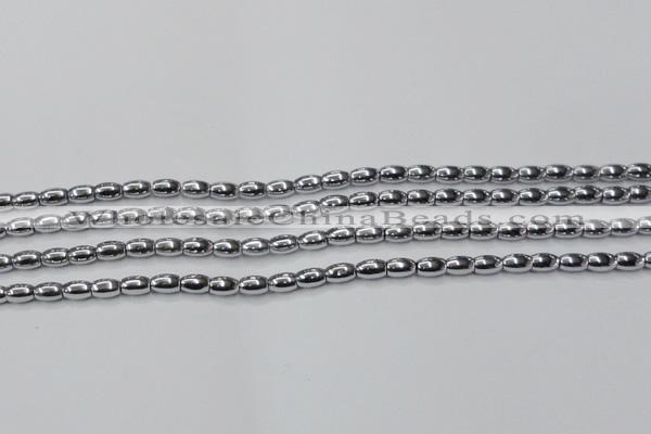 CHE793 15.5 inches 3*5mm rice plated hematite beads wholesale